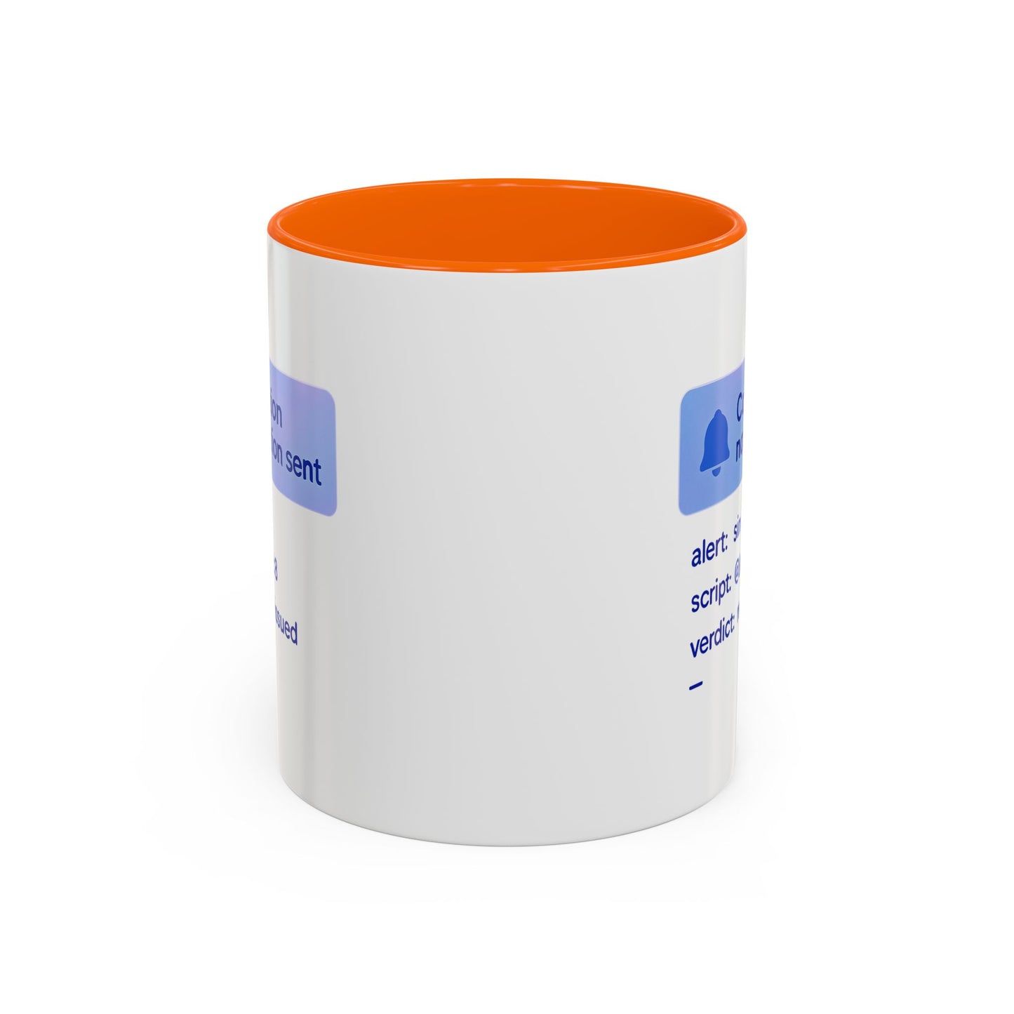 Conviction Notification Accent Coffee Mug - Unique Gift for Christians, Bible Study, Inspirational Drinkware, Alert and Verdict Theme - ClaimedbyGodDesigns