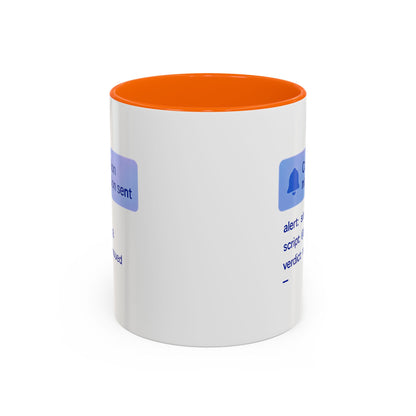 Conviction Notification Accent Coffee Mug - Unique Gift for Christians, Bible Study, Inspirational Drinkware, Alert and Verdict Theme - ClaimedbyGodDesigns