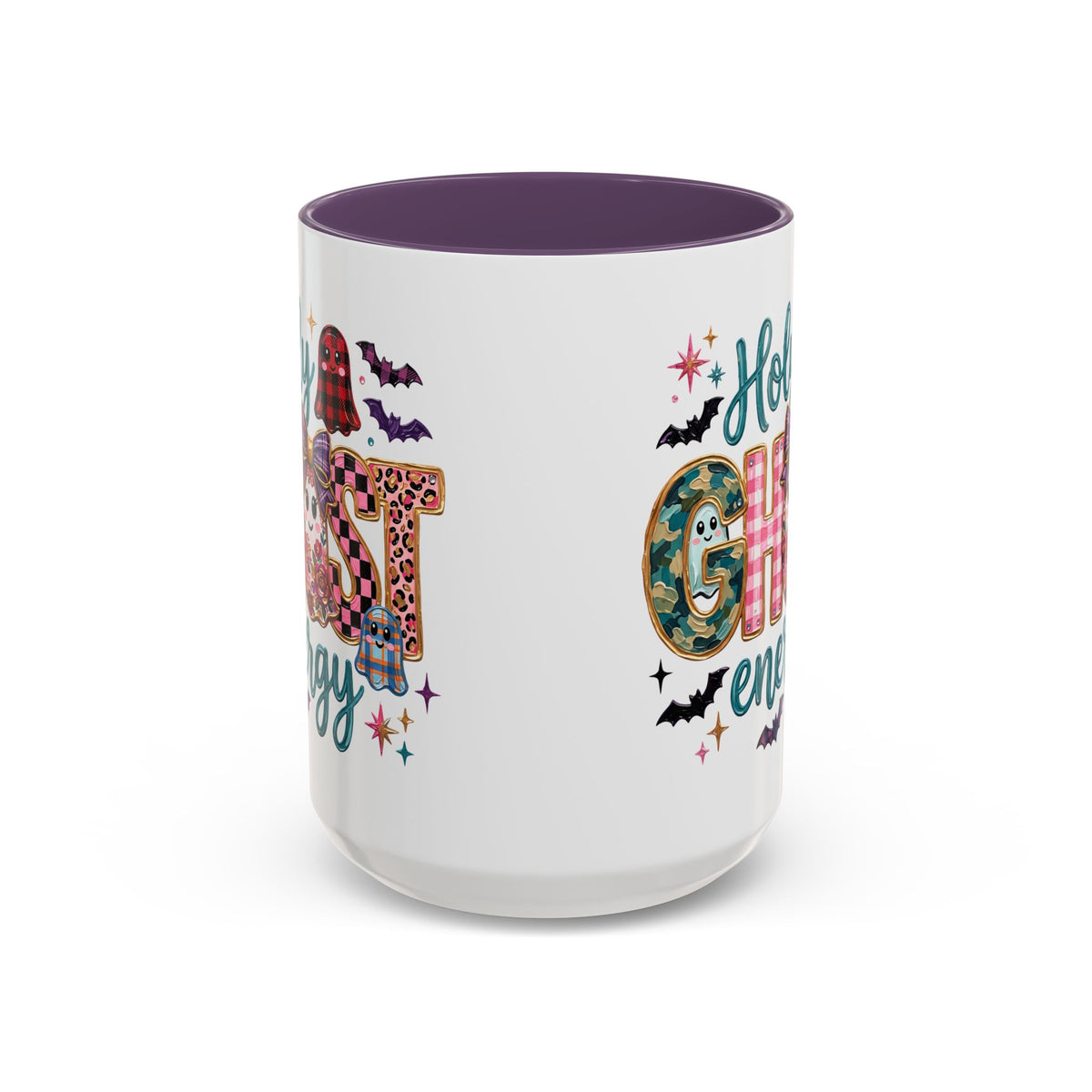 Accent Christian Coffee Mug — "Holy Ghost Energy" Halloween Cute Spooky Ceramic Mug (11/15oz)