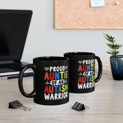 Proud Auntie Autism Warrior Mug - 11oz & 15oz Coffee Cup