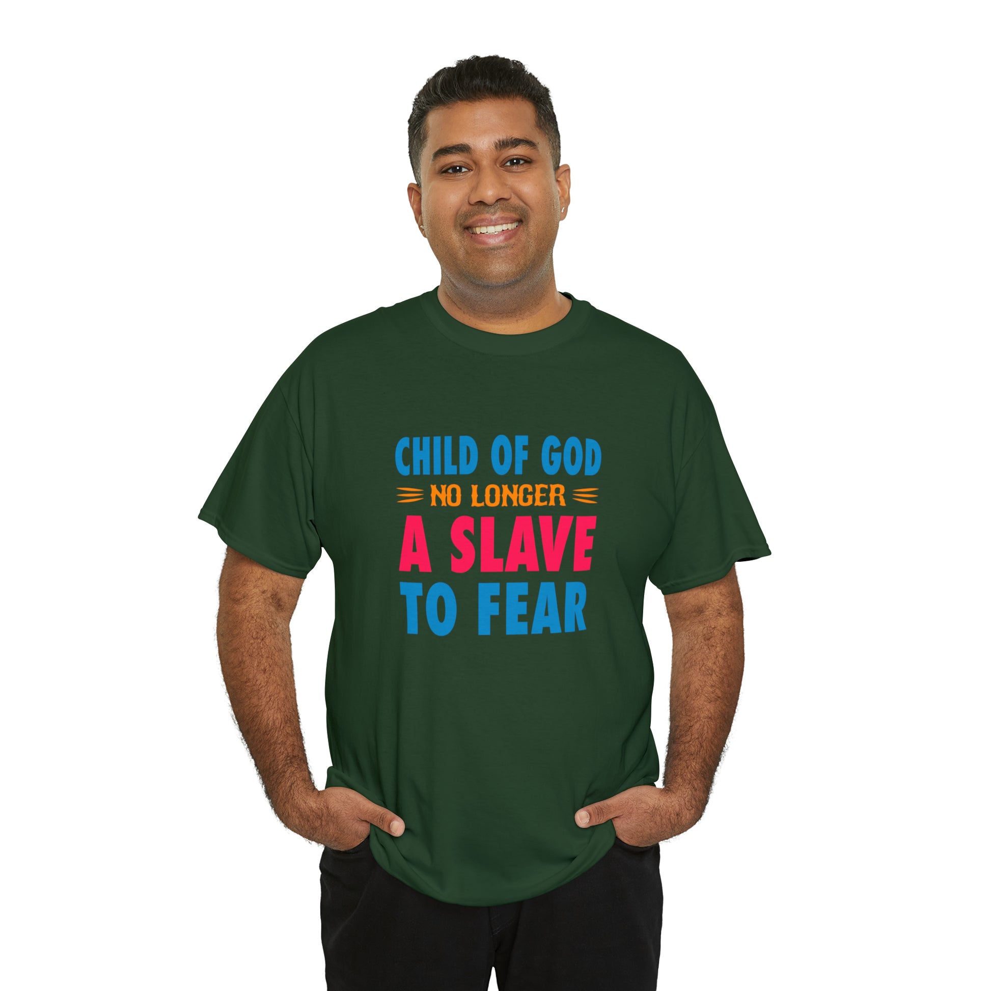 Child Of God No Longer A Slave To Fear Unisex Heavy Cotton Tee Printify