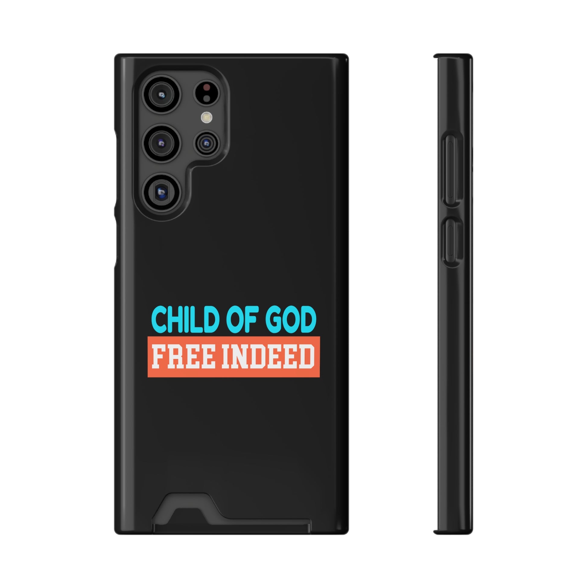 Child Of God Free Indeed Christian Phone Case With Card Holder Printify