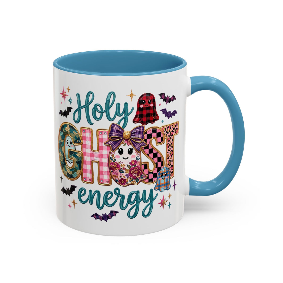 Accent Christian Coffee Mug — "Holy Ghost Energy" Halloween Cute Spooky Ceramic Mug (11/15oz)