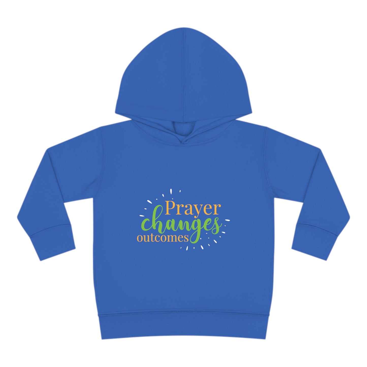 Prayer Changes Outcomes Toddler Christian Pullover Fleece Hoodie Printify