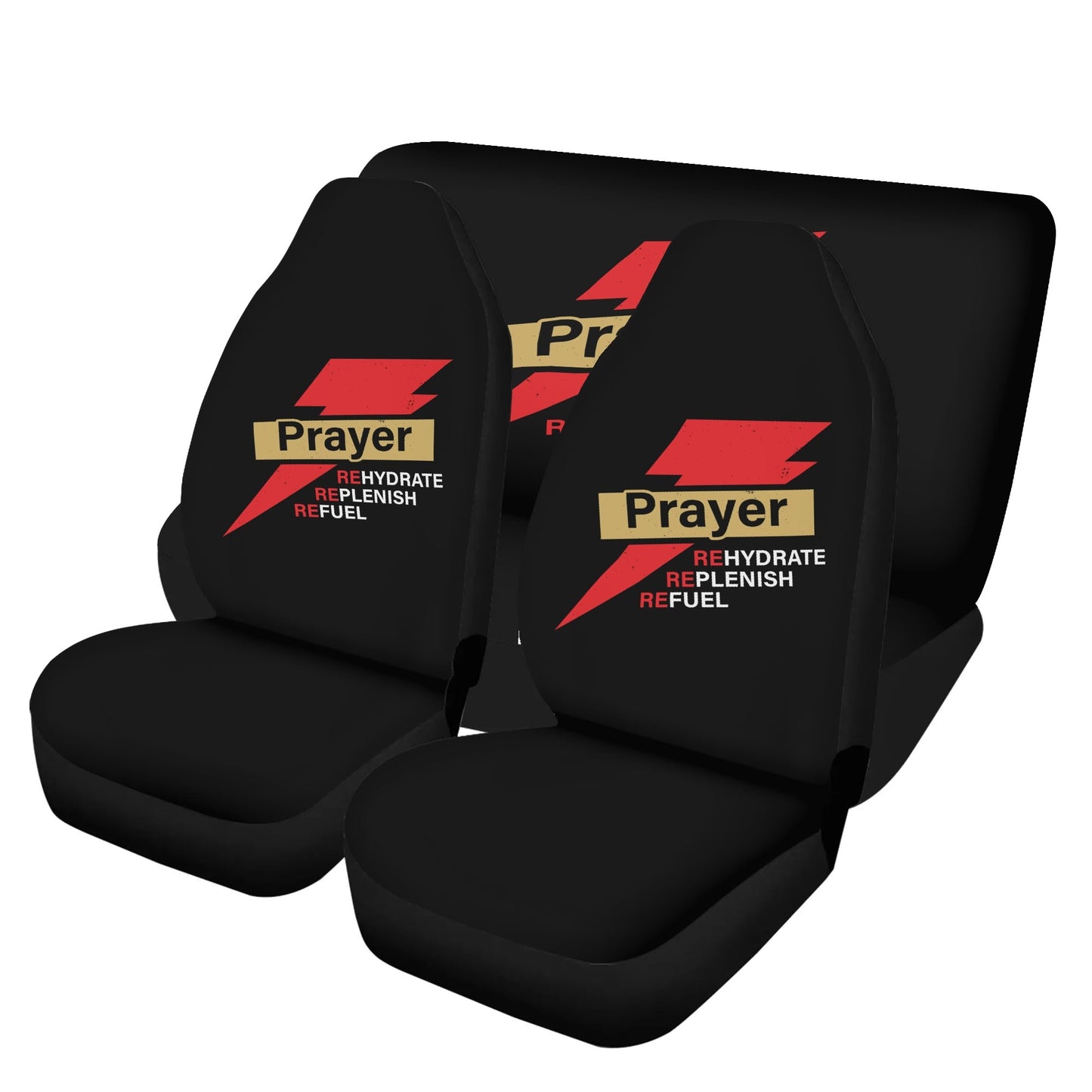 Prayer Rehydrate Replenish Refuel Christian Lightweight Car Seat Cover Set (set of 4)