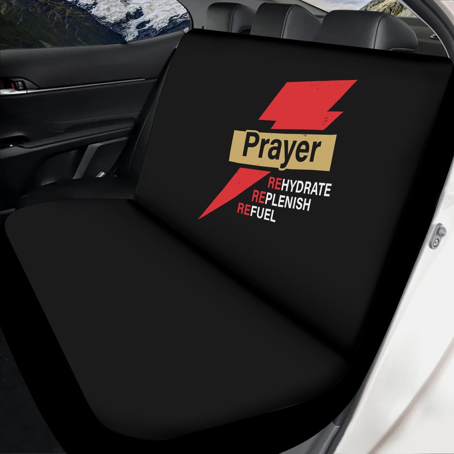 Prayer Rehydrate Replenish Refuel Christian Lightweight Car Seat Cover Set (set of 4)