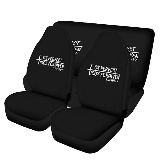 Zero Percent Perfect One Hundred Percent Forgiven Christian Lightweight Car Seat Cover Set (set of 4)