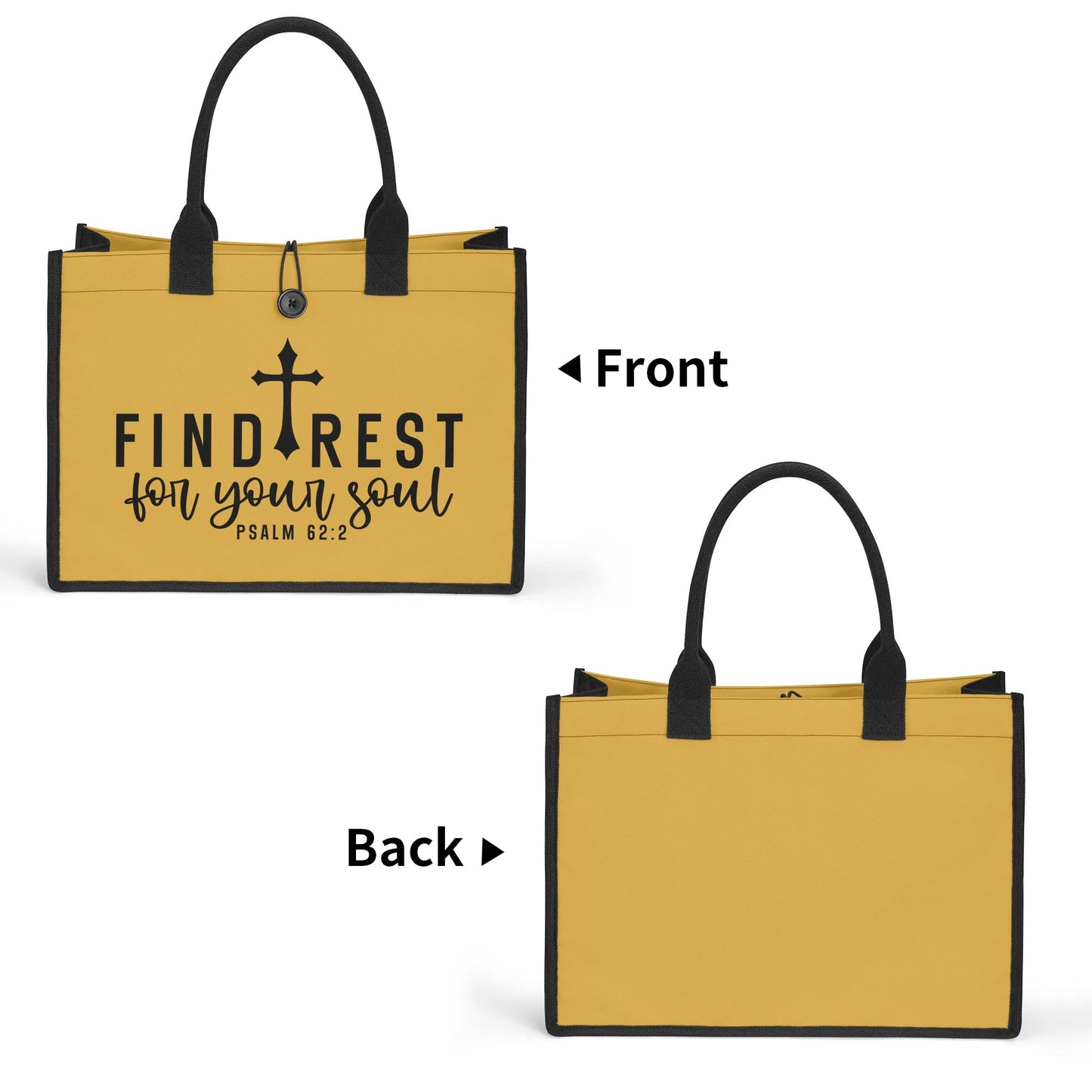 Find Rest For Your Soul Christian Premium Canvas Tote Bag（3 layers）