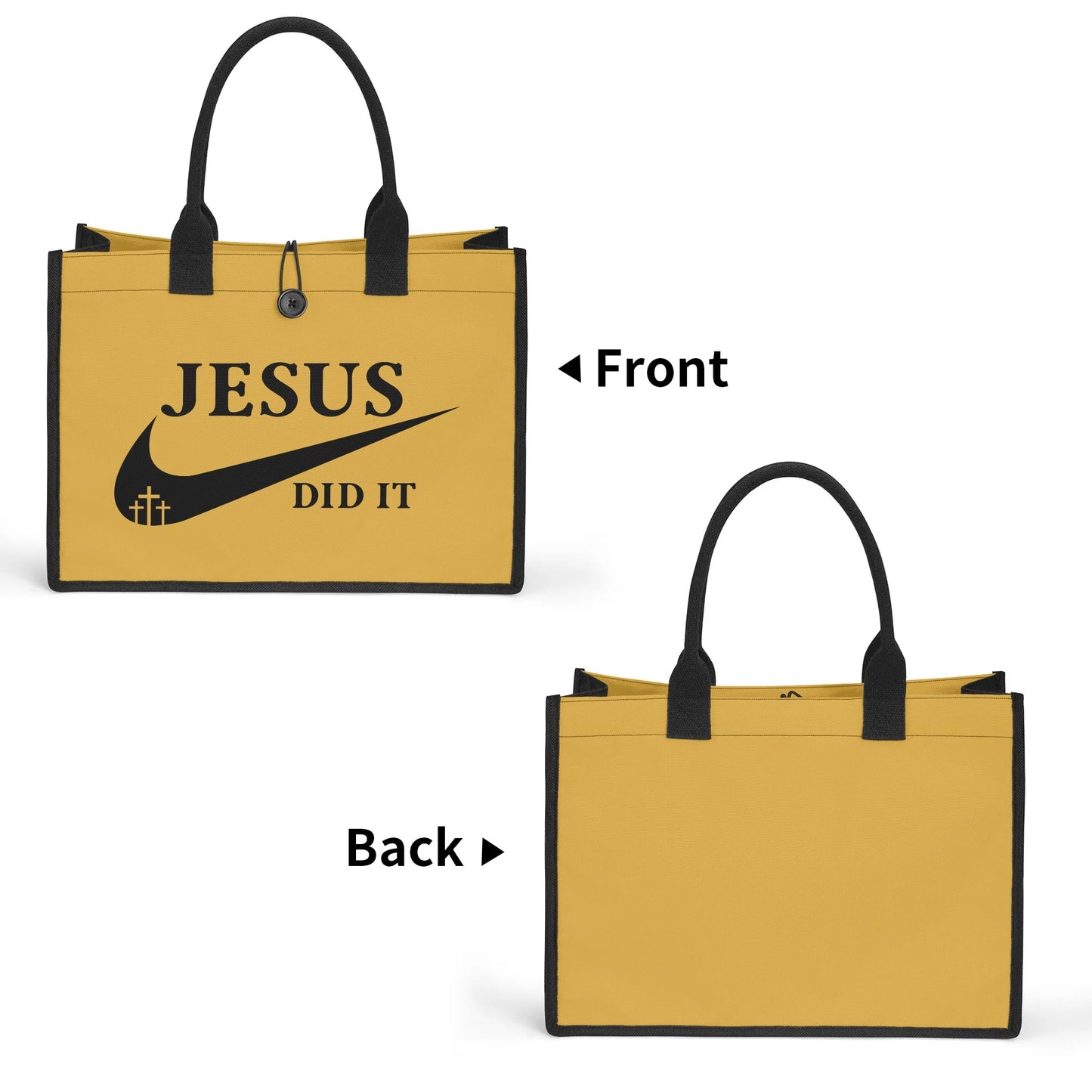 Jesus Did It (Like Nike) Christian Premium Canvas Tote Bag（3 layers）