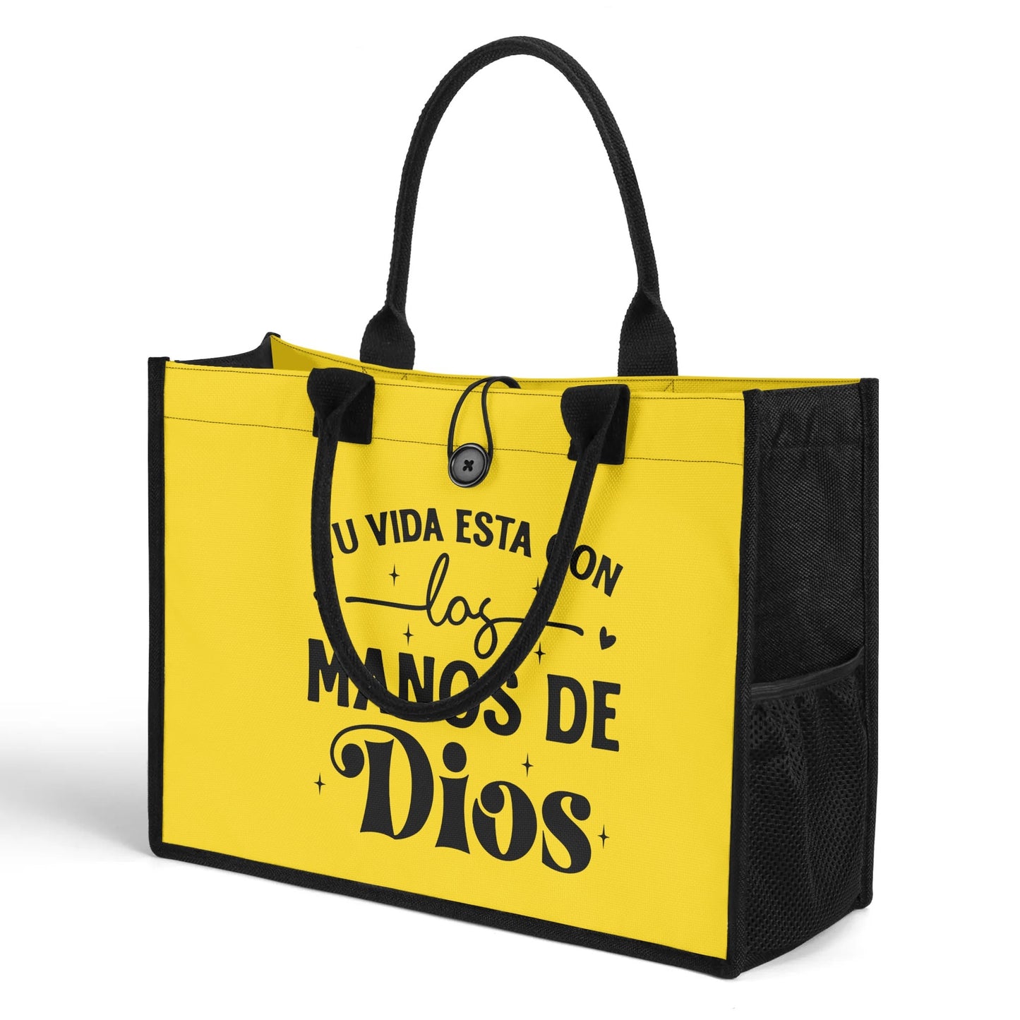 Tu Vida Esta Con Los Manos De Dios Spanish Christian Premium Canvas Tote Bag（3 layers）