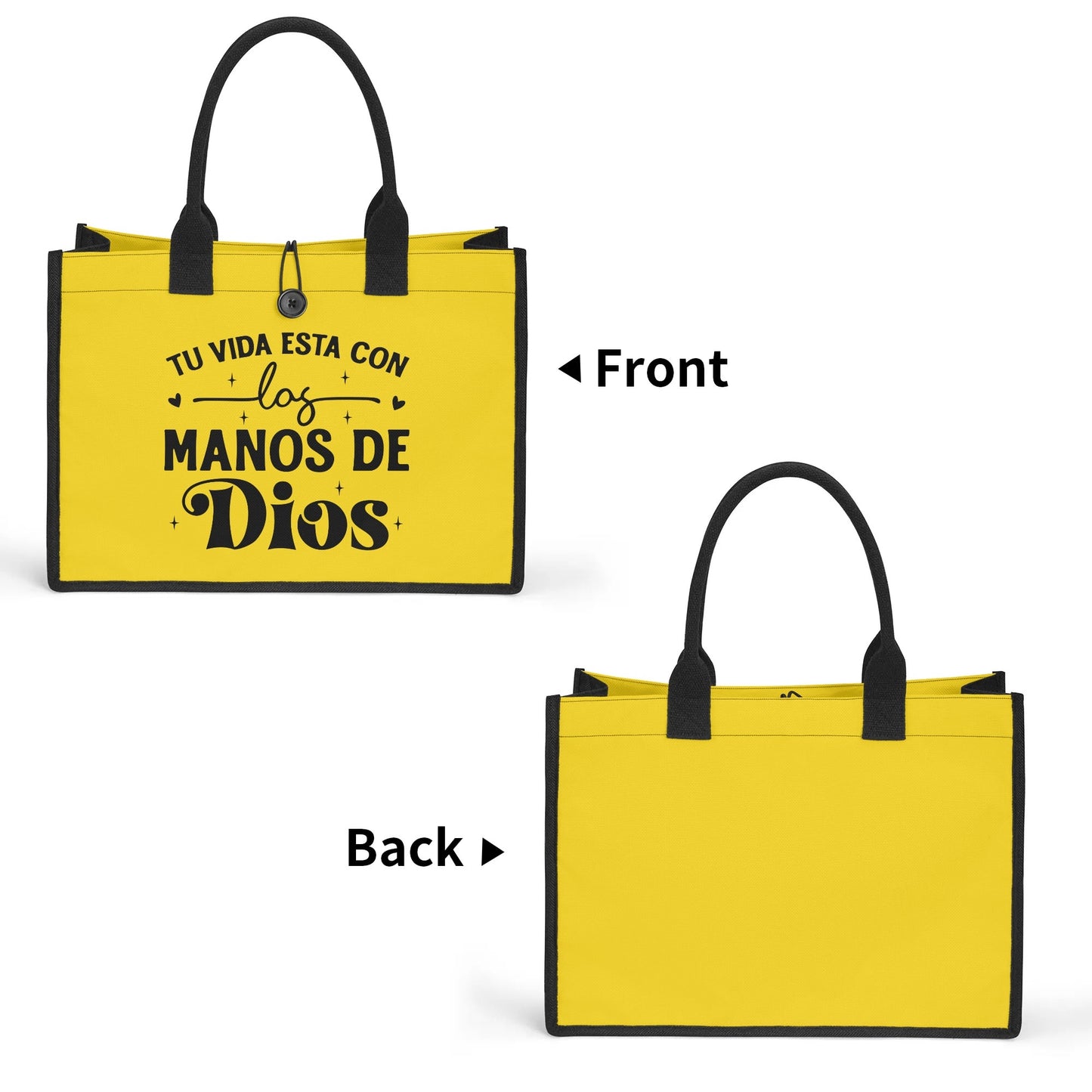 Tu Vida Esta Con Los Manos De Dios Spanish Christian Premium Canvas Tote Bag（3 layers）