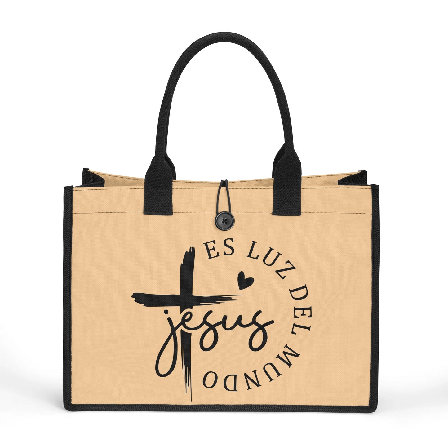 Jesus Es Luz Del Mundo Spanish Christian Premium Canvas Tote Bag（3 layers）