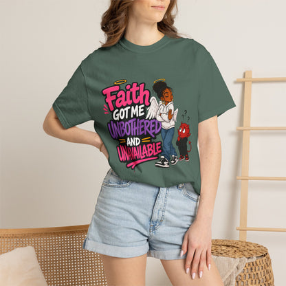 Faith Got Me Unbothered T-Shirt — Christian Inspirational Graphic Tee - ClaimedbyGodDesigns
