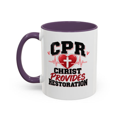 CPR Coffee Mug — "Christ Provides Restoration" Inspirational Christian Accent Mug (11oz)