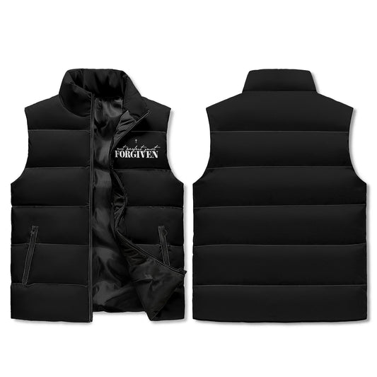 Not Perfect Just Forgiven Unisex Christian Lightweight Stand Collar Zip Up Puffer Vest