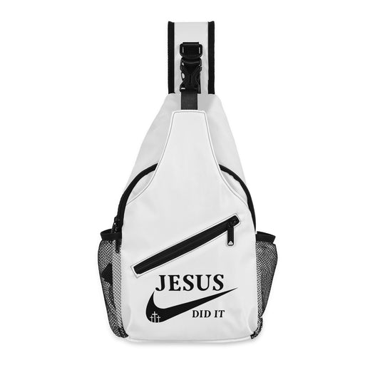 Jesus Did It (LIke Nike) Chest Crossbody Christian Bag with Adjustable Strap