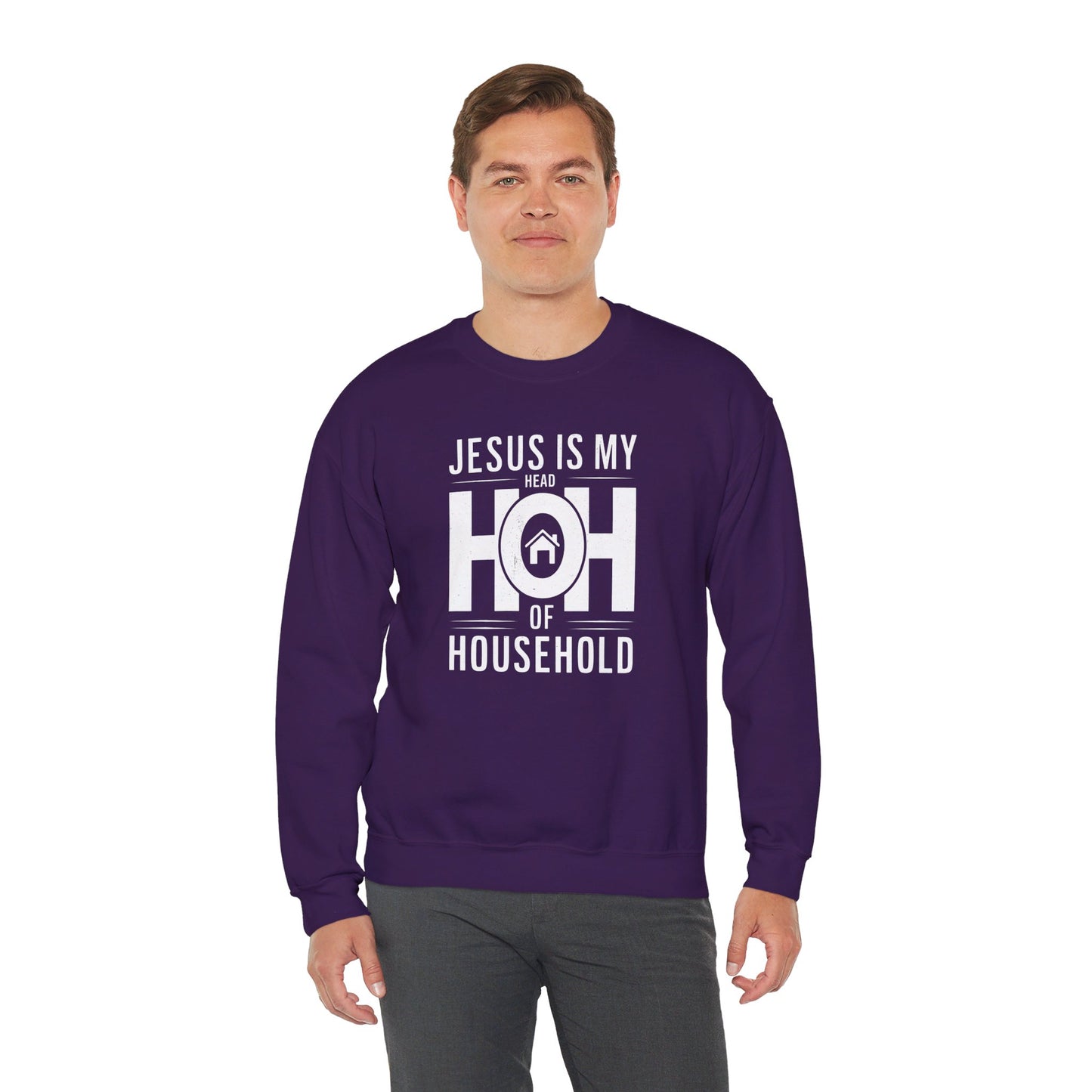 Jesus Is My Head Of Household HOH  Unisex Heavy Blend™ Crewneck Christian Sweatshirt