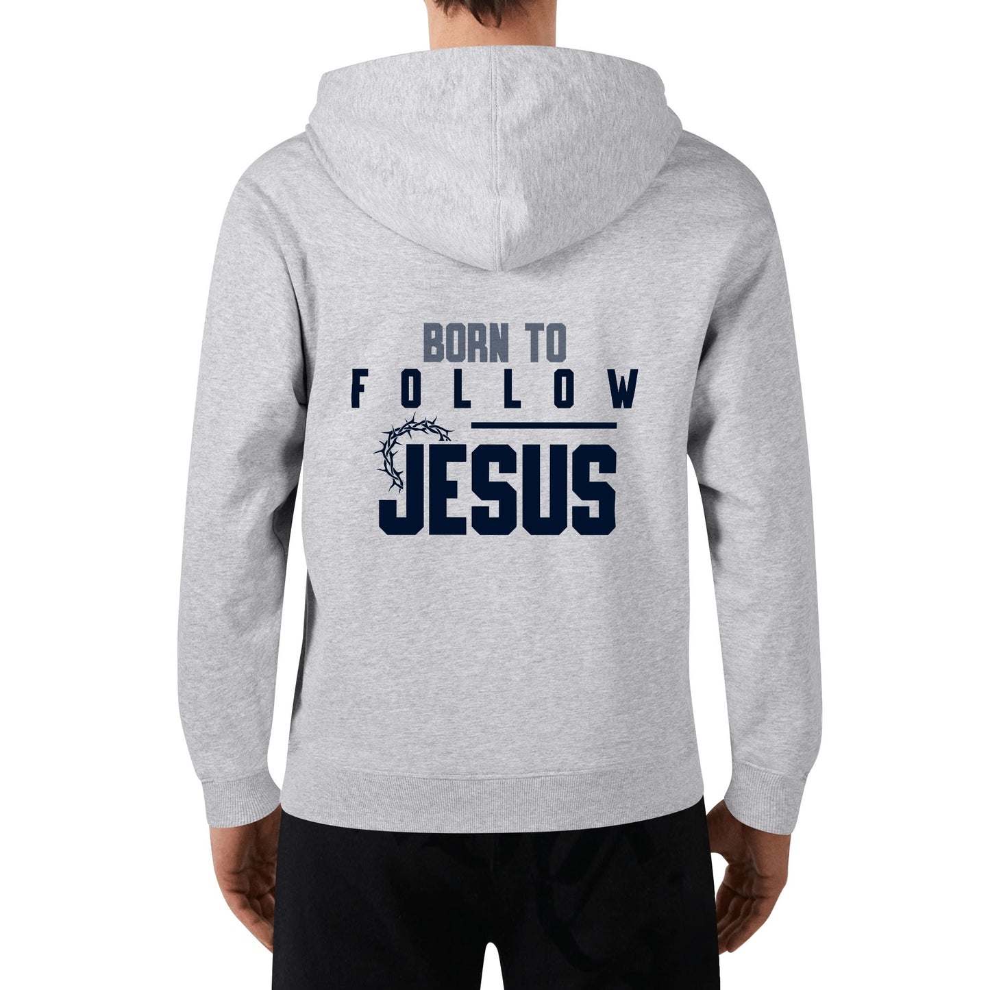 Born To Follow Jesus Unisex Christian Cotton Hooded Pullover Sweatshirt