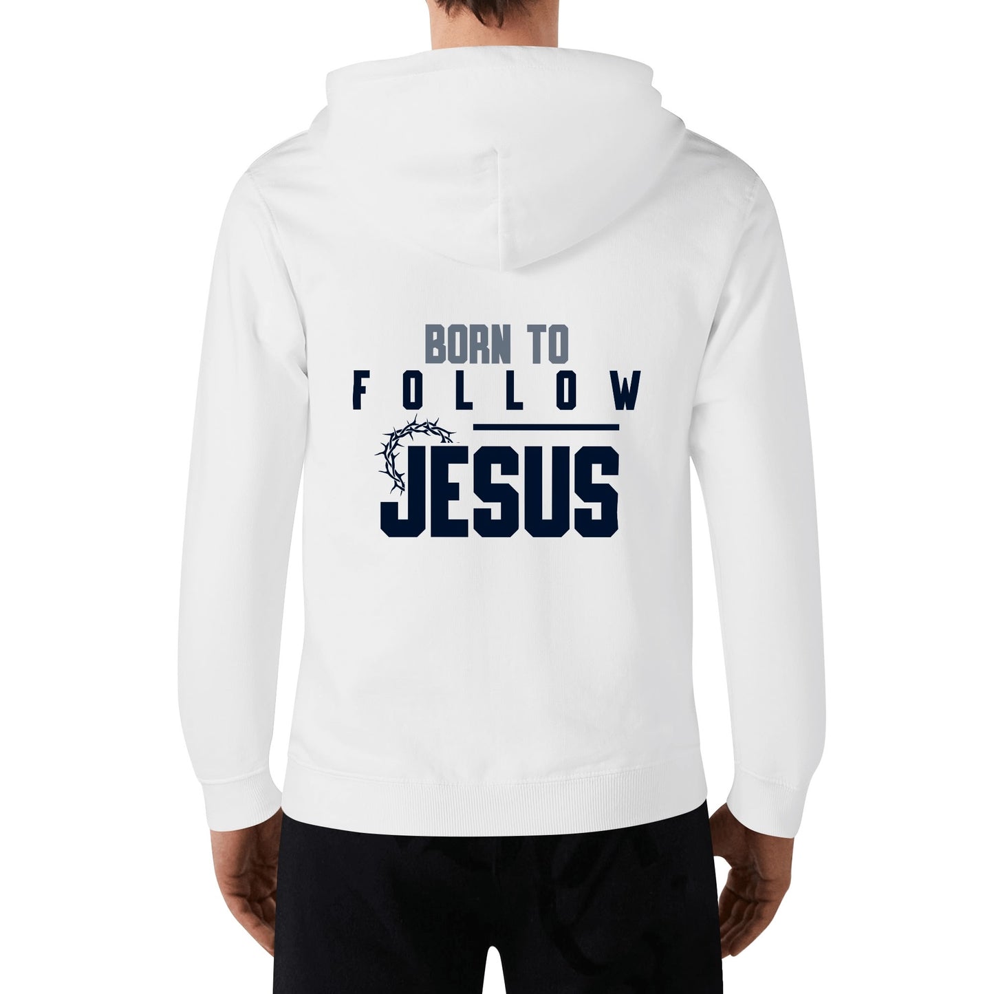 Born To Follow Jesus Unisex Christian Cotton Hooded Pullover Sweatshirt