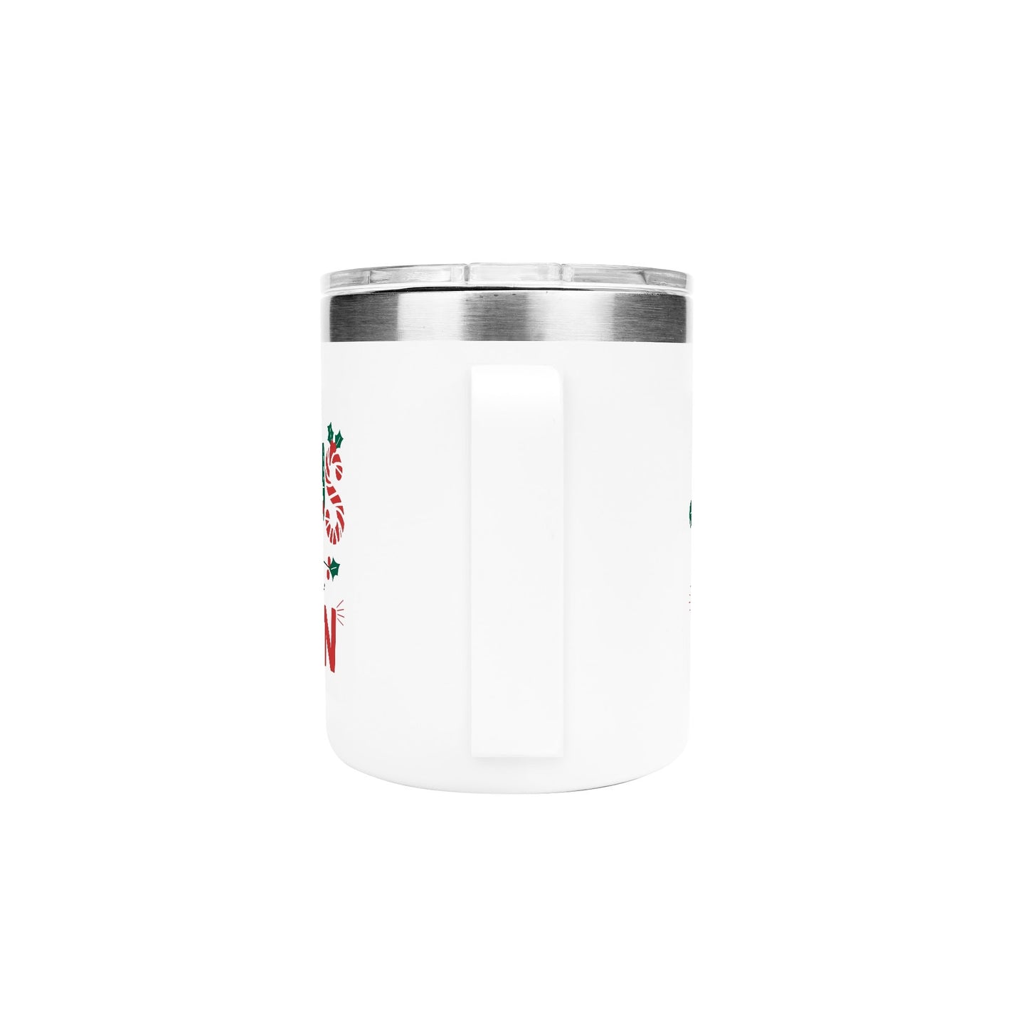 Jesus Is The Reason For The Season (christmas themed) Christian 12oz Stainless Steel Coffee Mug Coffee Cup with Lid and Handle