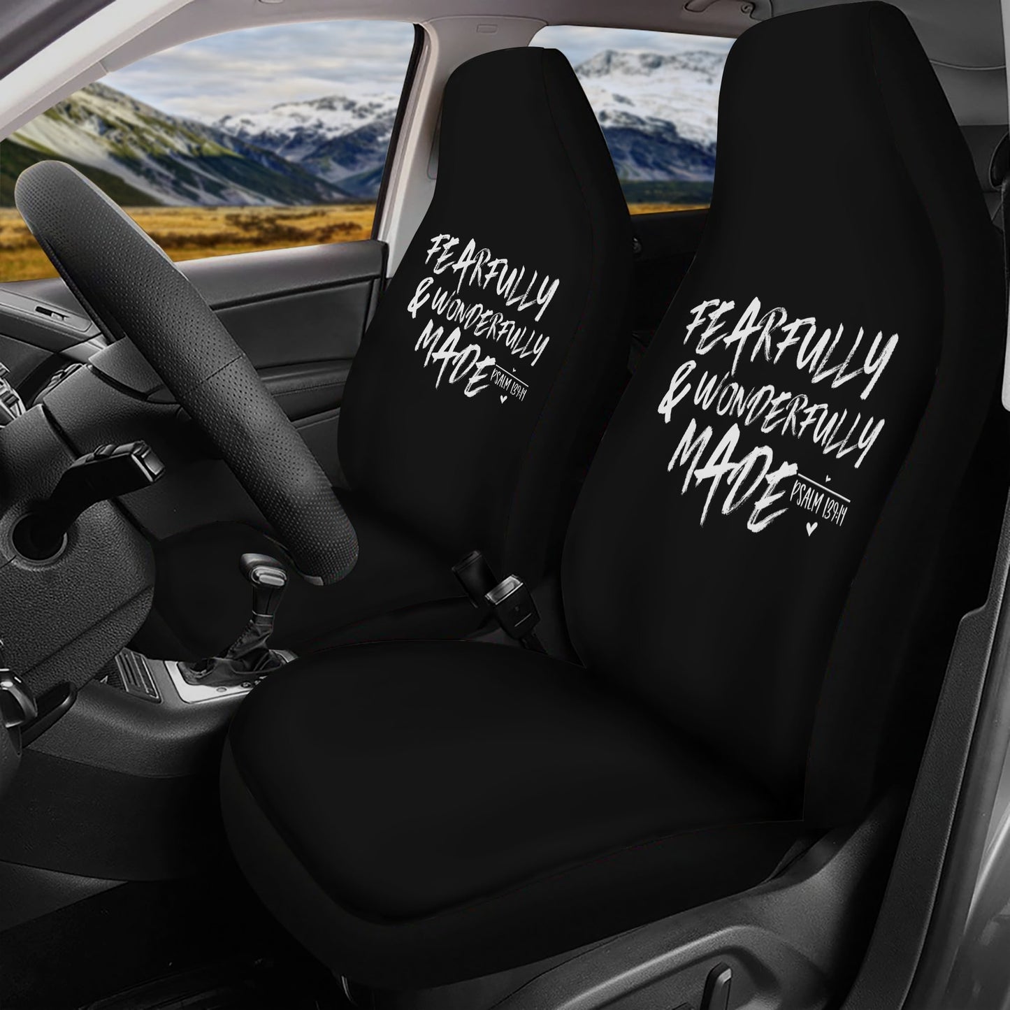 Fearfully And Wonderfully Made Christian Lightweight Car Seat Cover Set (set of 4)