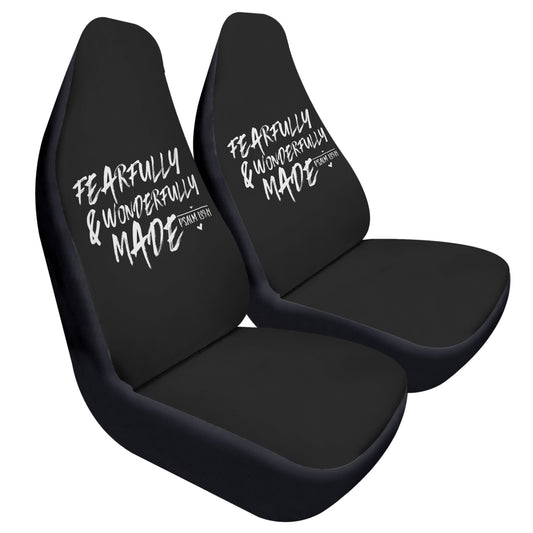 Fearfully and Wonderfully Made Soft and Lightweight Christian Front Car Seat Covers (2pcs)