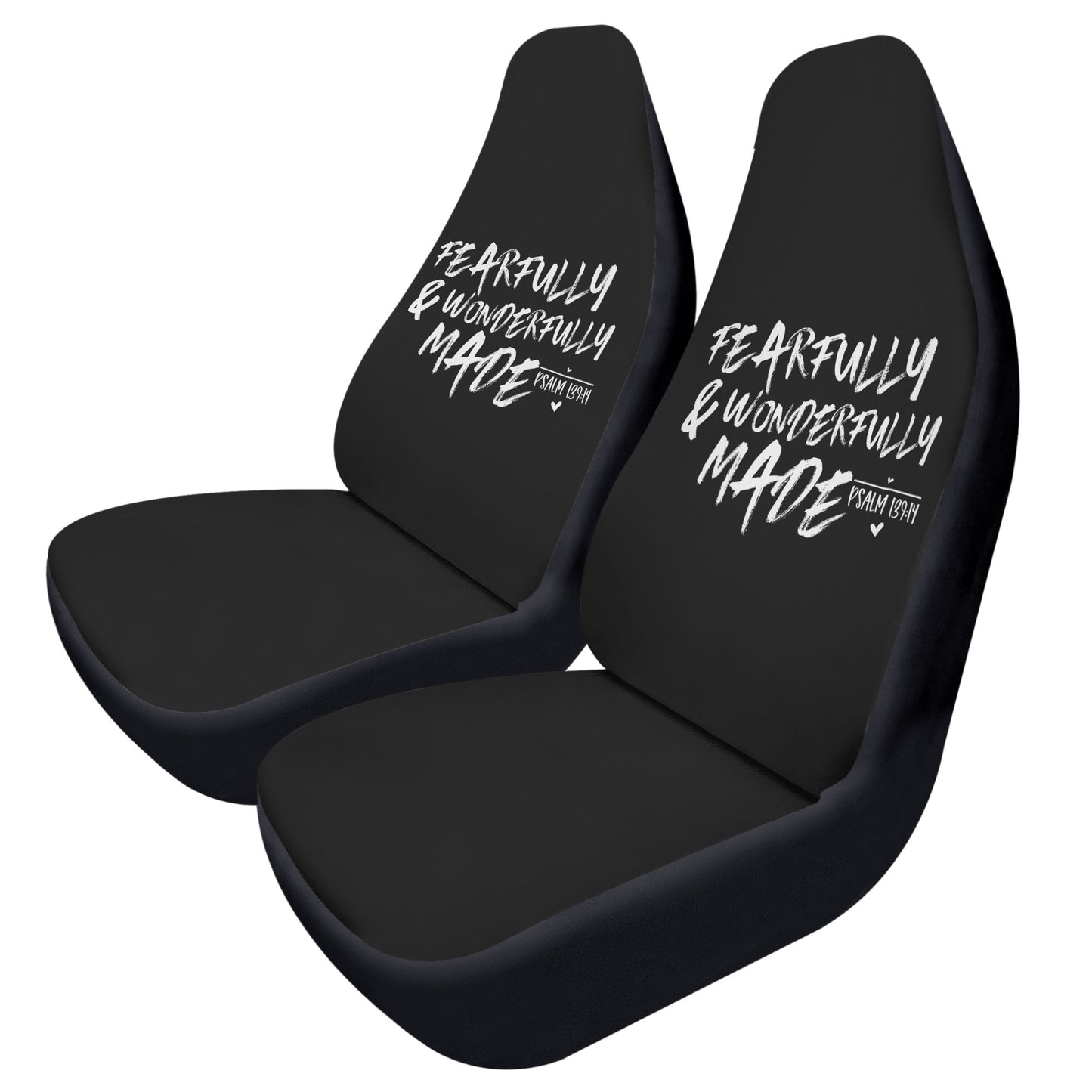 Fearfully and Wonderfully Made Soft and Lightweight Christian Front Car Seat Covers (2pcs)