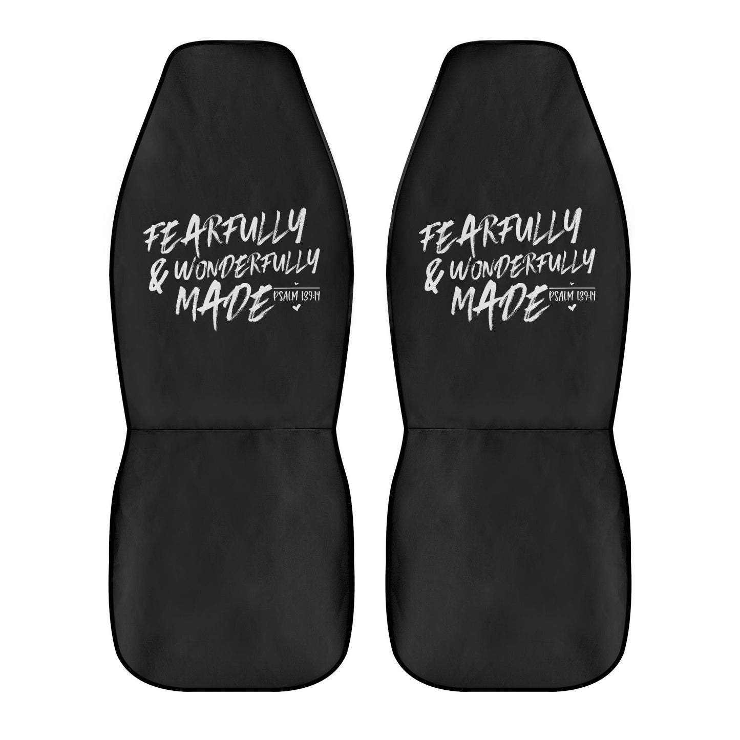 Fearfully and Wonderfully Made Soft and Lightweight Christian Front Car Seat Covers (2pcs)