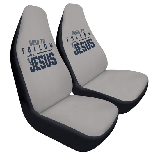 Born To Follow Jesus Soft and Lightweight Christian Front Car Seat Covers (2pcs)