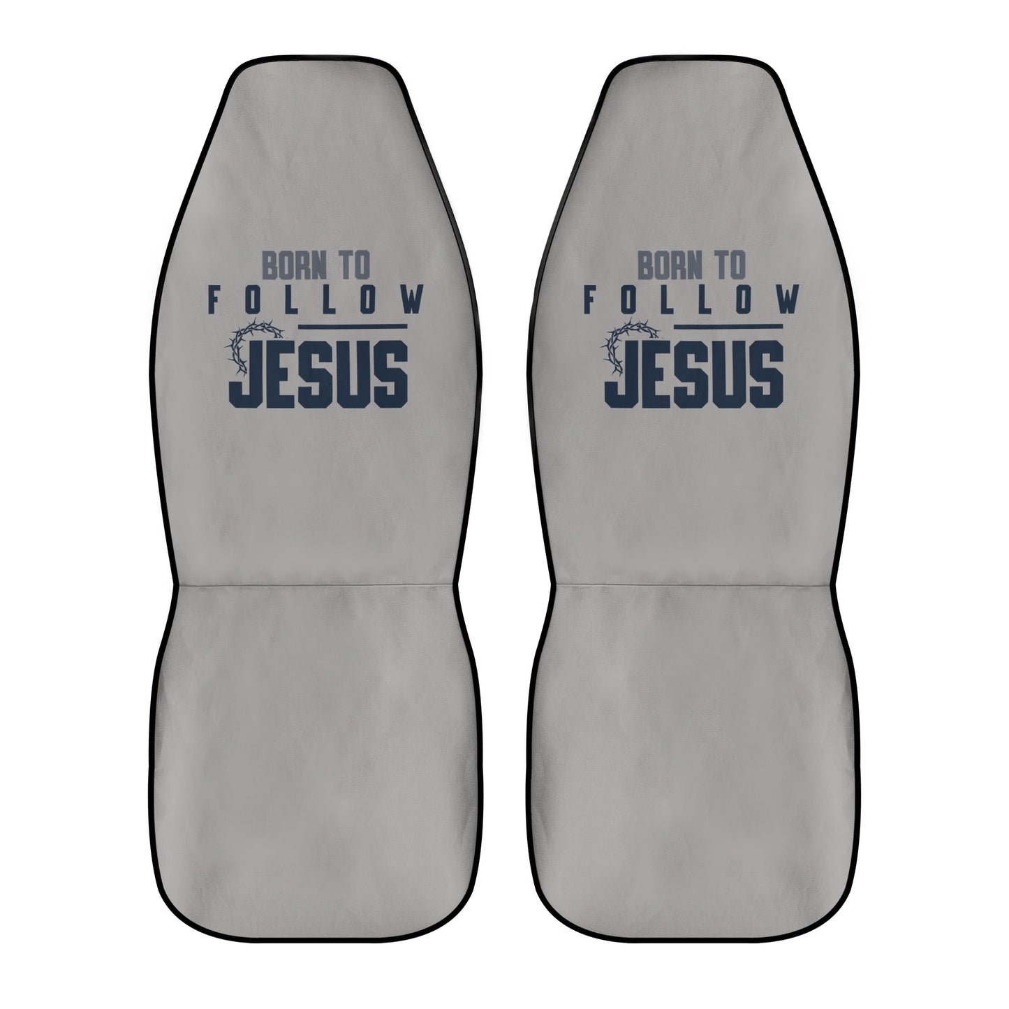 Born To Follow Jesus Soft and Lightweight Christian Front Car Seat Covers (2pcs)