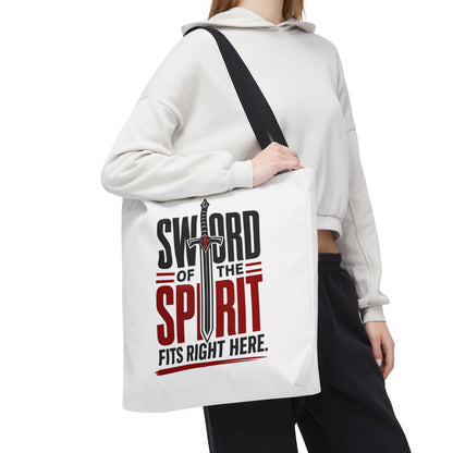 Sword of the Spirit Tote Bag — Christian Faith Inspirational Canvas Tote - ClaimedbyGodDesigns