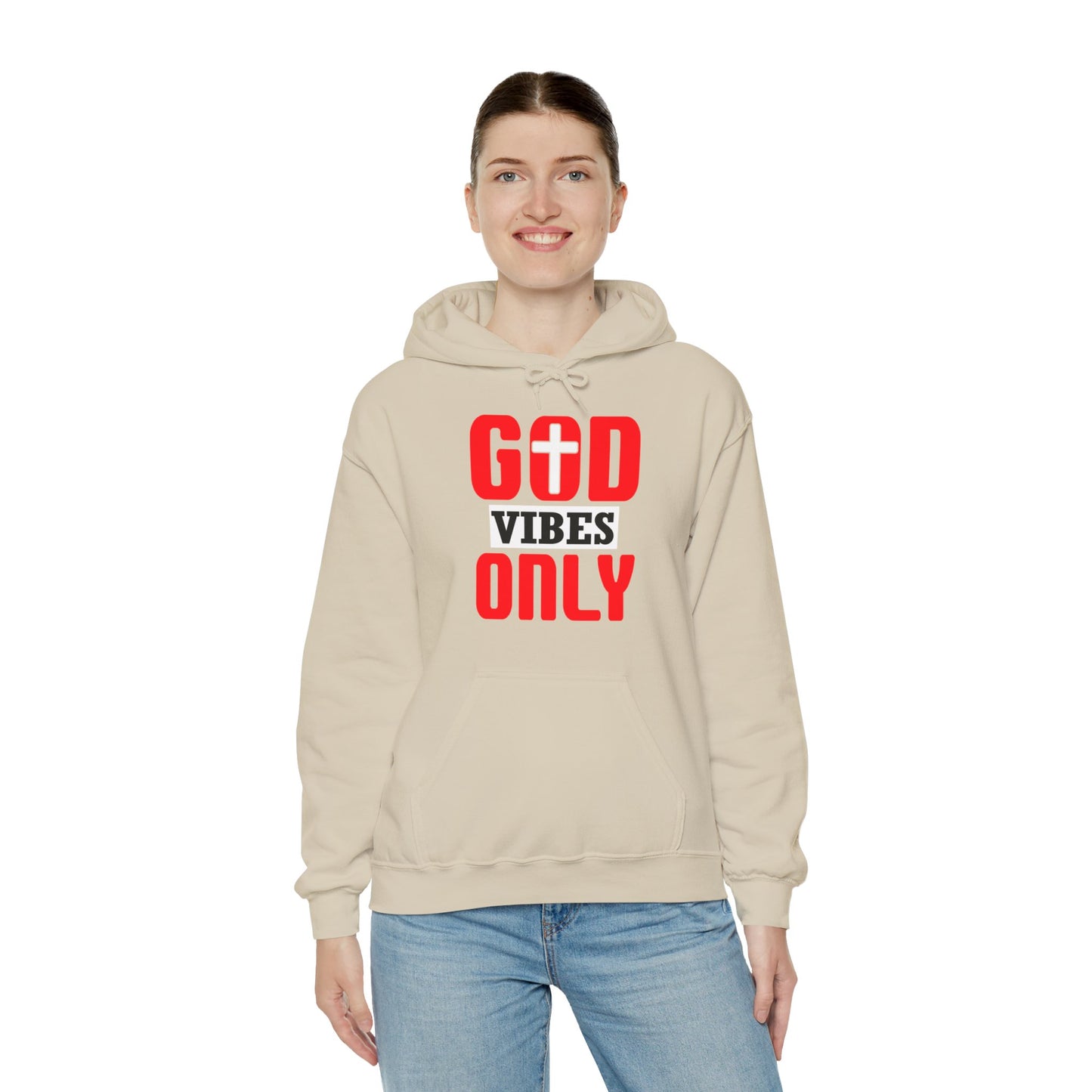 God Vibes Only Unisex Christian Hooded Pullover Sweatshirt