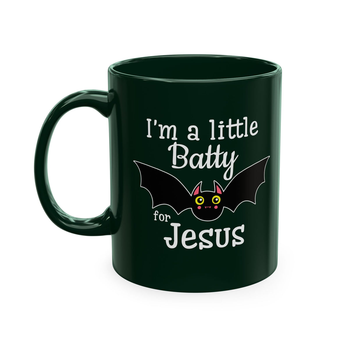 I'm a Little Batty for Jesus Mug – Christian Halloween Ceramic Coffee Cup