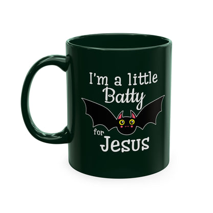 I'm a Little Batty for Jesus Mug – Christian Halloween Ceramic Coffee Cup