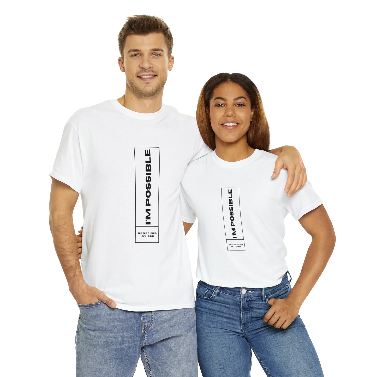 I'm Possible Redefined By God Unisex Heavy Cotton Tee Printify