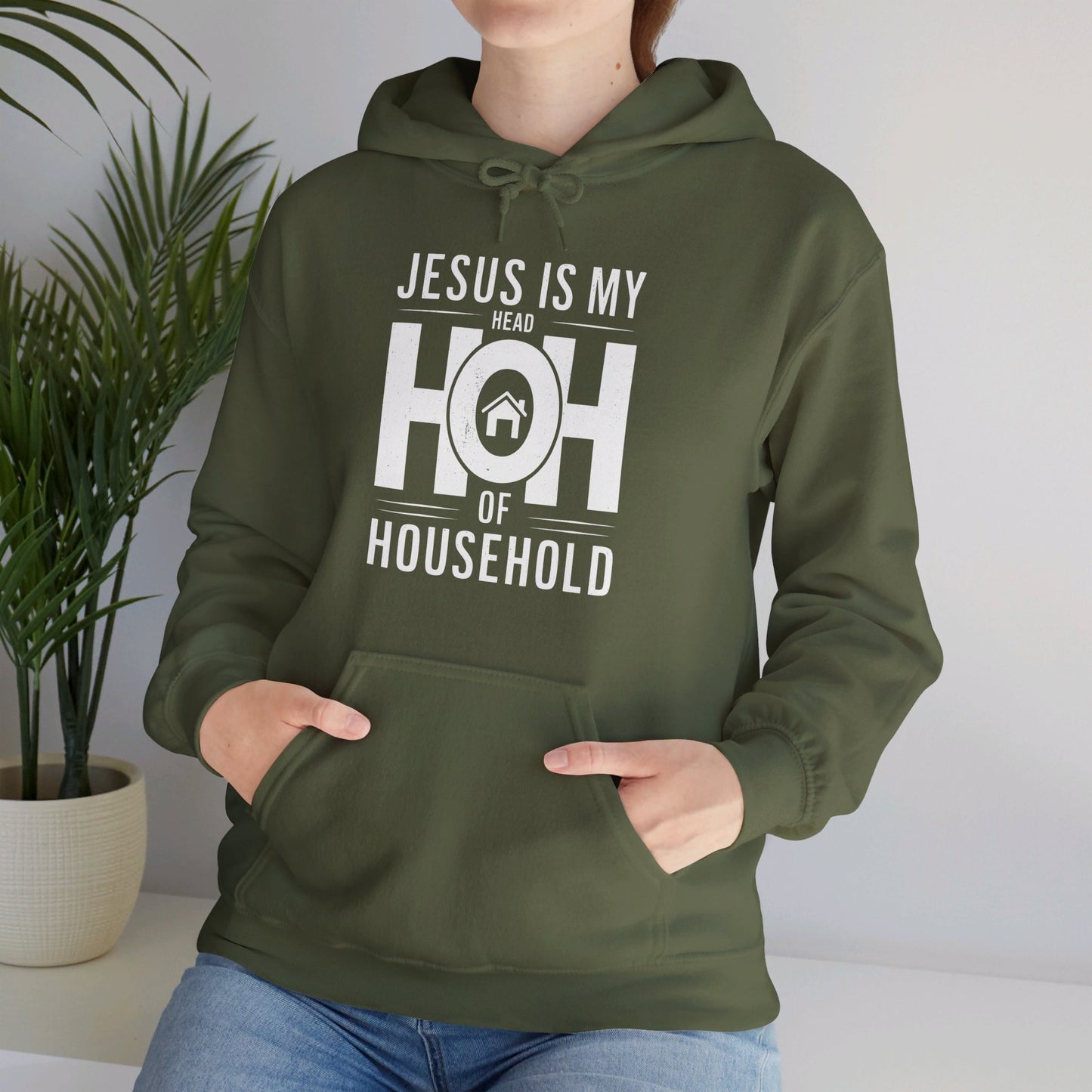 Jesus Is My Head Of Household HOH Unisex Christian Pullover Hooded Sweatshirt