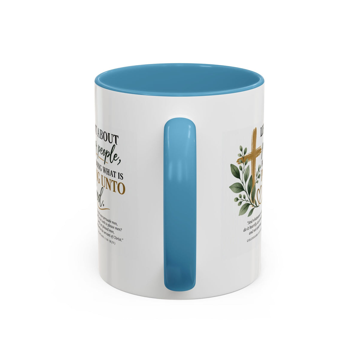 Christian Coffee Mug – "Pleasing Unto God" Inspirational Accent Mug (11/15oz)