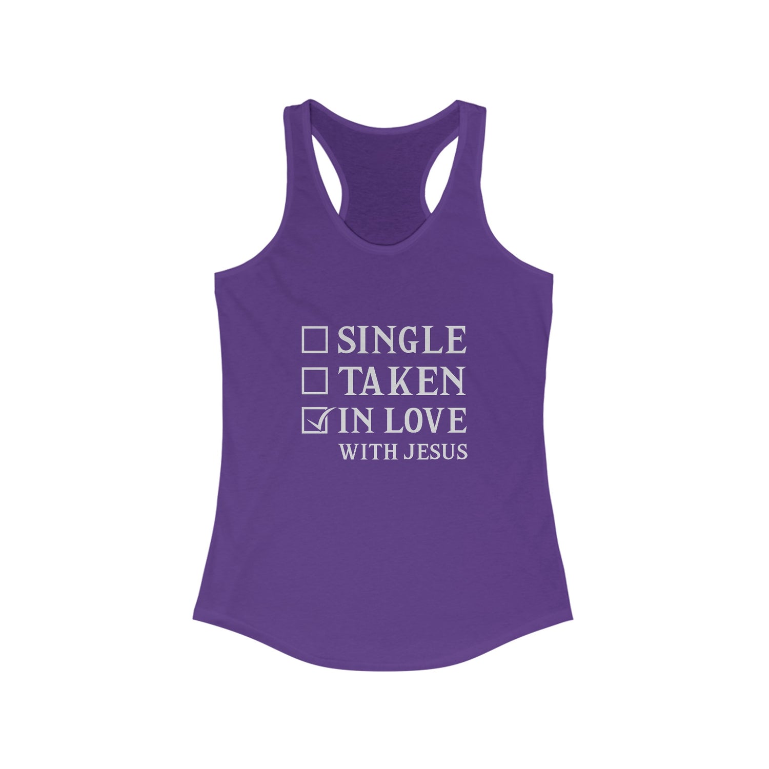 Single Taken In Love With Jesus Women's Christian Slim Fit Tank-top Printify