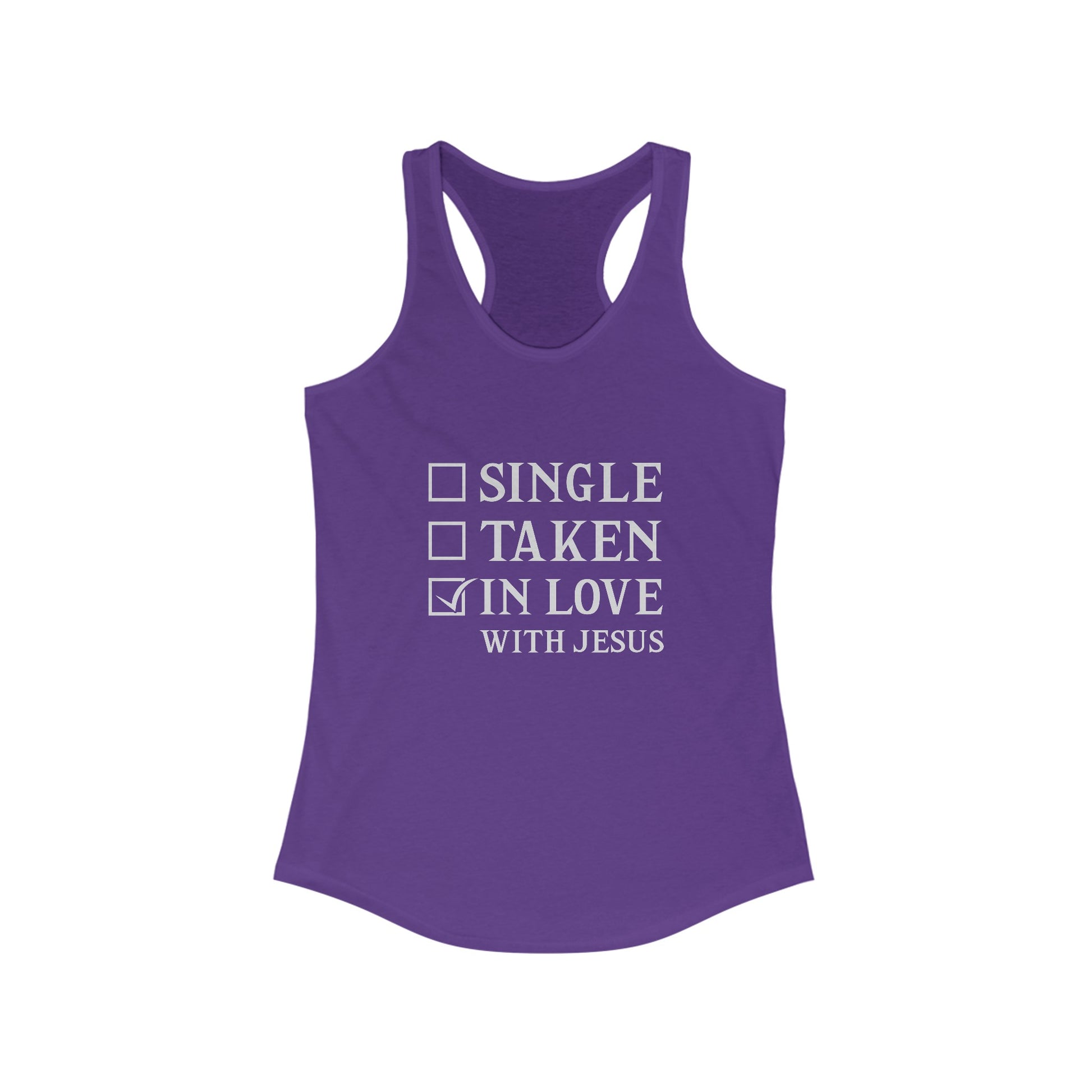 Single Taken In Love With Jesus Women's Christian Slim Fit Tank-top Printify