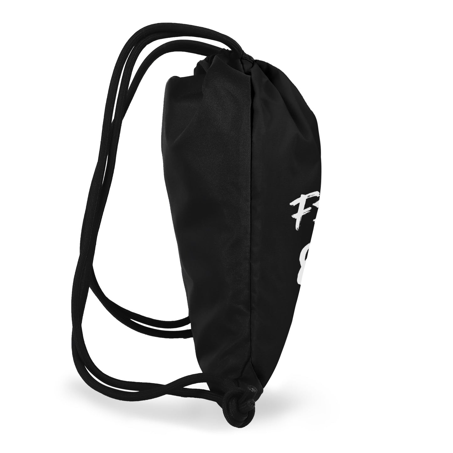 Fearfully And Wonderfully Made Black Gym Drawstring Bag(Single-Sided Print)