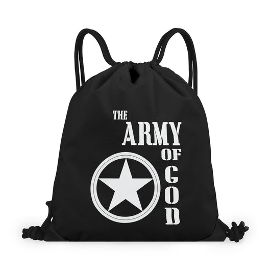 The Army Of God Black Gym Drawstring Bag(Single-Sided Print)