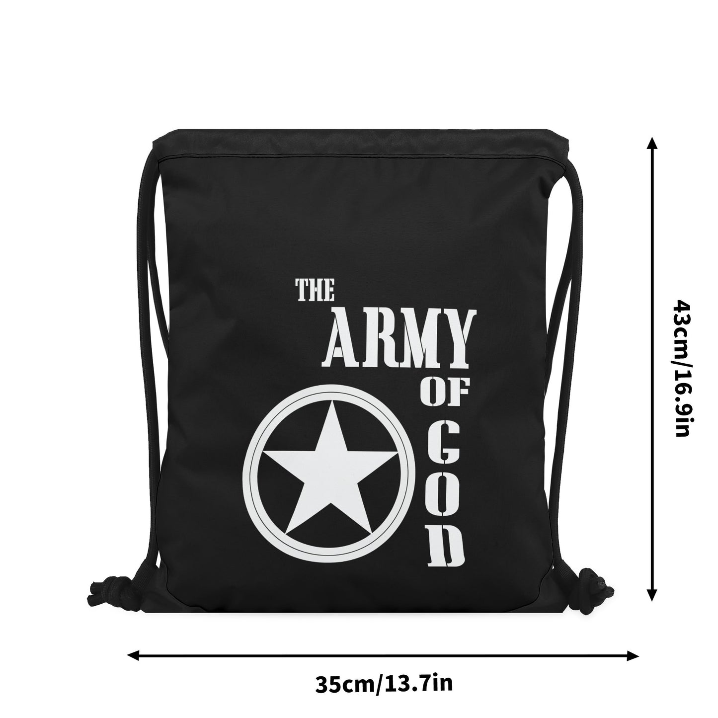 The Army Of God Black Gym Drawstring Bag(Single-Sided Print)