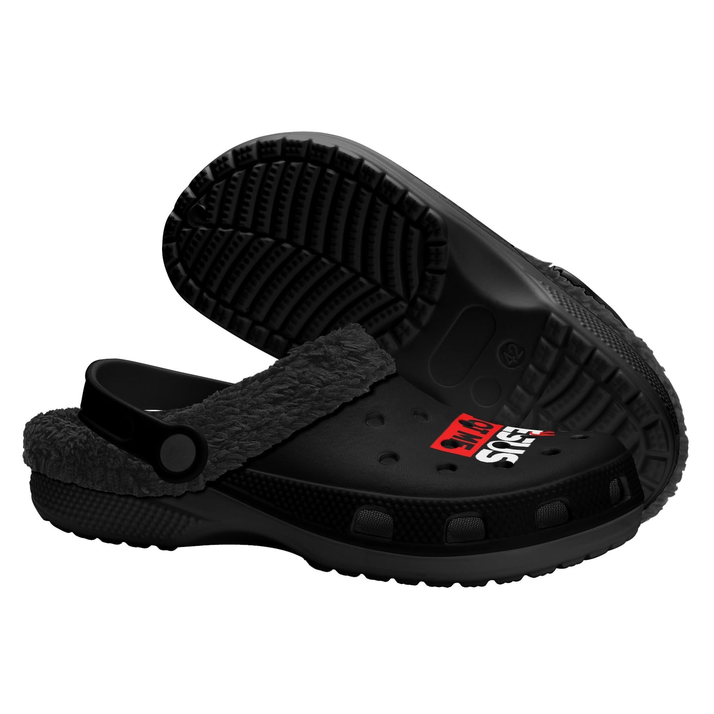 Try Jesus Not Me  Adults Slip-on Black Warm House Clogs Winter Fur Lined Garden Christian Slippers