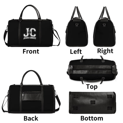 JC Christian PU Leather Duffle Bag Foldable Travel Bag