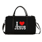 I Love Him Christian PU Leather Duffle Bag Foldable Travel Bag