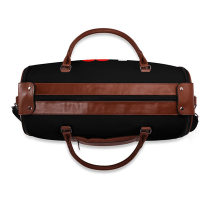 I Love Him Christian PU Leather Duffle Bag Foldable Travel Bag