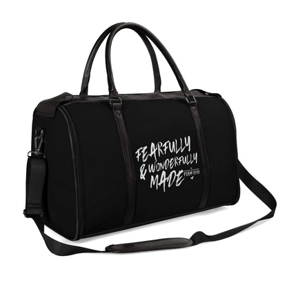 Fearfully And Wonderfully Made Christian PU Leather Duffle Bag Foldable Travel Bag