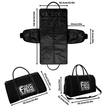 The Faith Is Strong With This One Christian PU Leather Duffle Bag Foldable Travel Bag