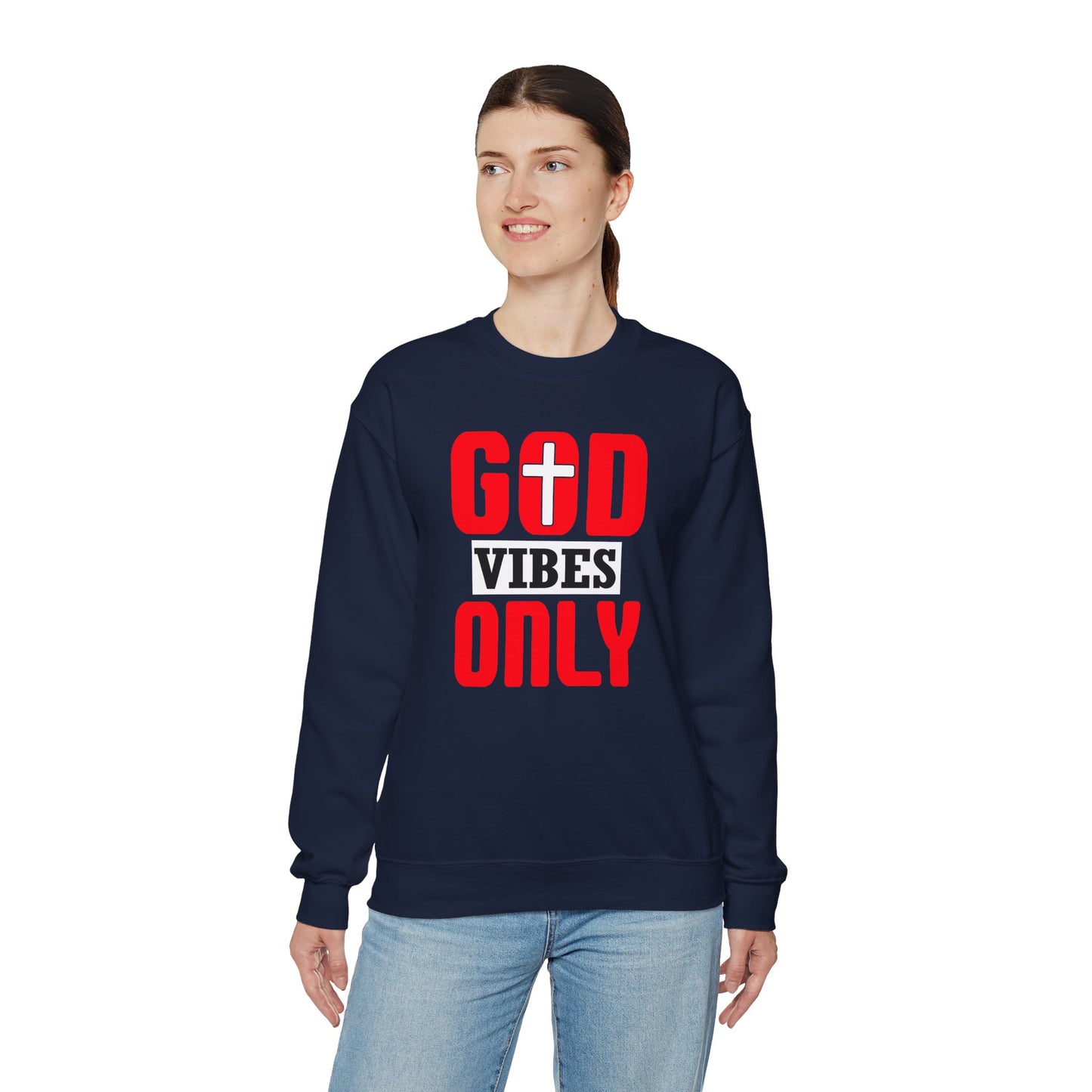 God Vibes Only Unisex Heavy Blend™ Crewneck Christian Sweatshirt