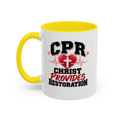 CPR Coffee Mug — "Christ Provides Restoration" Inspirational Christian Accent Mug (11oz)